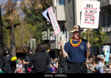 Jan 18, 2009 - Pasadena, California, USA - Anti-slavery protester during the 32nd annual Doo Dah Parade, a popular farcical and flamboyant parade. (Credit Image: © Karl Polverino/ZUMA Press) Stock Photo