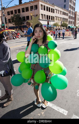 Jan 18, 2009 - Pasadena, California, USA - Grape girl during the 32nd annual Doo Dah Parade, a popular farcical and flamboyant parade. (Credit Image: © Karl Polverino/ZUMA Press) Stock Photo