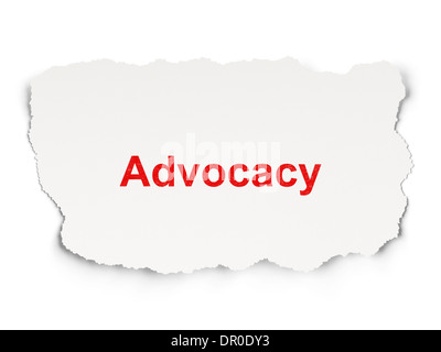 Law concept: Advocacy on Paper background Stock Photo