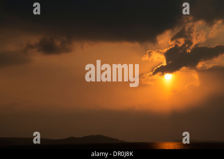 Can you see the Dragon in this gorgeous Sunset at Ardmair, Scotland. Stock Photo
