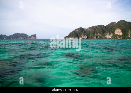 Beautiful scenic coastline of Phi Phi Island in Thailand. Stock Photo