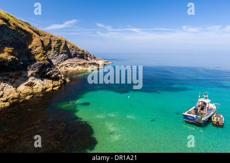 Fishing Boat, Port Isaac (Porthysek), north Cornwall, England, United Kingdom. Stock Photo