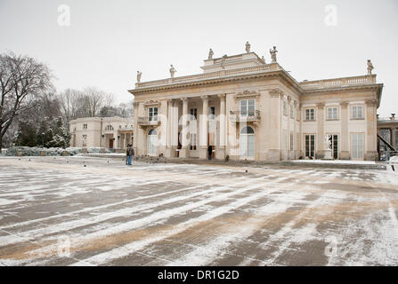 Palace on the Water in park in winter Stock Photo
