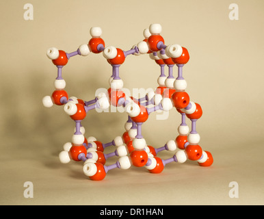 Arrangement of water molecules in ice. Stock Photo