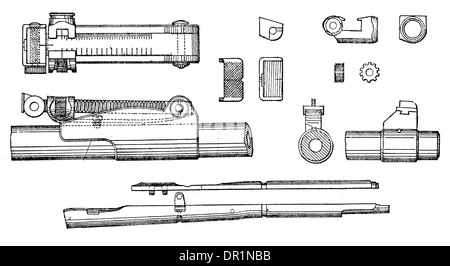 Short Rifle, Magazine Lee Enfield Mark III windgauge Stock Photo