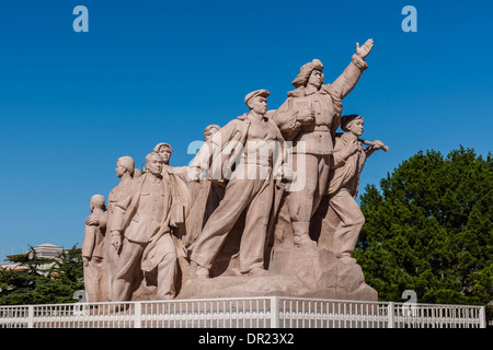 Statue in Tiananmen Square, Beijing, China Stock Photo