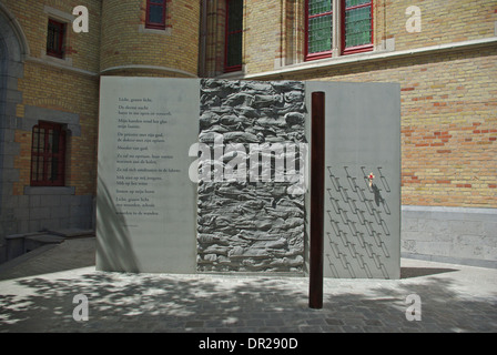 The shot at dawn memorial in the town hall of Poperinge, Belgium; 70 soldiers were executed here during WW1 Stock Photo