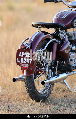 Vintage Royal Enfield Bullet with Triumph tank and mudguards from the 50's called a 'bitsa' Stock Photo