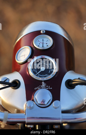 Vintage Royal Enfield Bullet with Triumph tank and mudguards from the 50's called a 'bitsa' Stock Photo