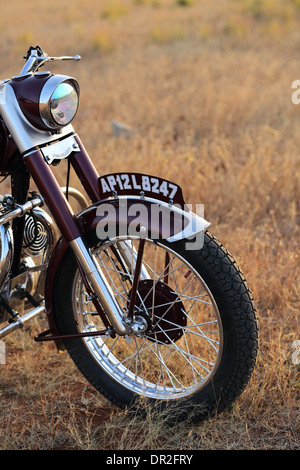 Vintage Royal Enfield Bullet with Triumph tank and mudguards from the 50's called a 'bitsa' Stock Photo