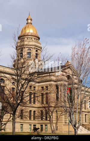 Wyoming State Capitol building in Cheyenne in winter. Stock Photo