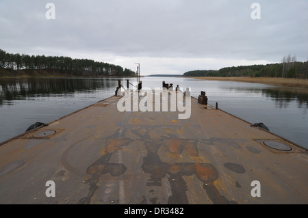 Old pier on Seliger lake. Clichen island near Ostashkov, Tver region, Russia Stock Photo