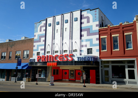 The historic Princess Theatre in Harriman, TN USA. 1930's Art Deco at its best. Photo by Darrell Young. Stock Photo