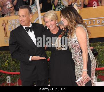 Los Angeles, CA, USA. 18th Jan, 2014. Tom Hanks, Emma Thompson, Rita Wilson at arrivals for The 20th Annual Screen Actors Guild Awards (SAGs) - ARRIVALS 2, The Shrine Auditorium, Los Angeles, CA January 18, 2014. Credit:  Elizabeth Goodenough/Everett Collection/Alamy Live News Stock Photo