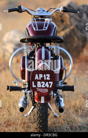 Vintage Royal Enfield Bullet with Triumph tank and mudguards from the 50's called a 'bitsa' Stock Photo