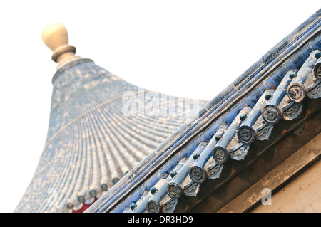 Close up on roof of Hall of Prayer for Good Harvests in taoist Temple of Heaven, Beijing, China Stock Photo