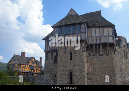 Stokesay castle Shropshire, England. Large building, typically of the medieval period. Battlements, Towers, King. Stock Photo