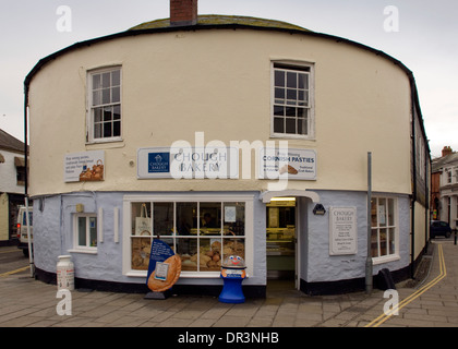 The Chough Bakery, Padstow, Cornwall, makers of genuine Cornish Pasties with owner Elaine Ead Stock Photo