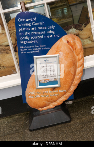 The Chough Bakery, Padstow, Cornwall, makers of genuine Cornish Pasties with owner Elaine Ead Stock Photo