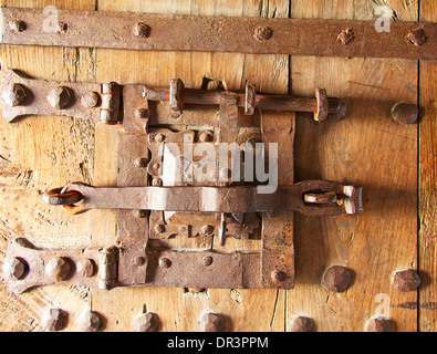 Ancient lock in the medieval castle Aigle, Switzerland Stock Photo