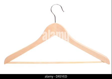 wooden hanger on white background Stock Photo