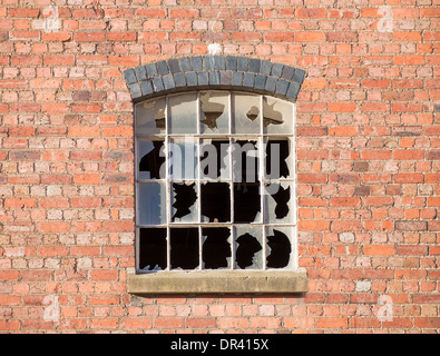 Smashed window panes Stock Photo