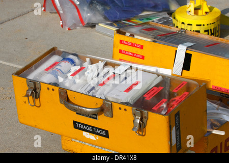 Mass Casualty incident preparation equipment box Stock Photo