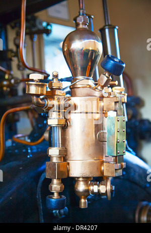 Fragment of the steam engine of the old train Stock Photo