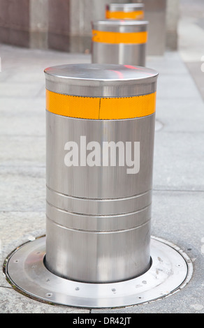 Automatic road block, disabling access to the restricted area Stock Photo