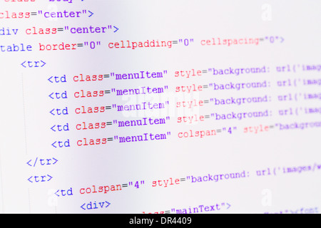 Program code on a monitor Stock Photo