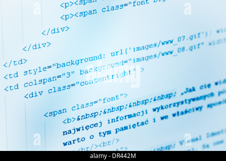 Program code on a monitor Stock Photo