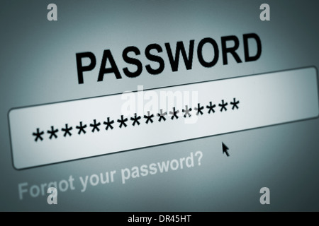 Closeup of Password Box in Internet Browser Stock Photo