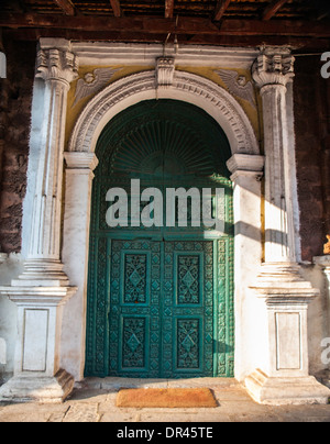 Holy Spirit church door in Margao Stock Photo