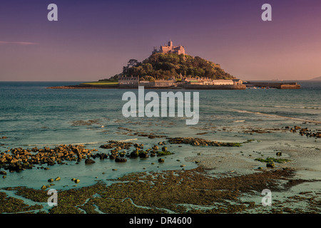 St Michael's Mount, Marazion, Cornwall, England, at dusk Stock Photo