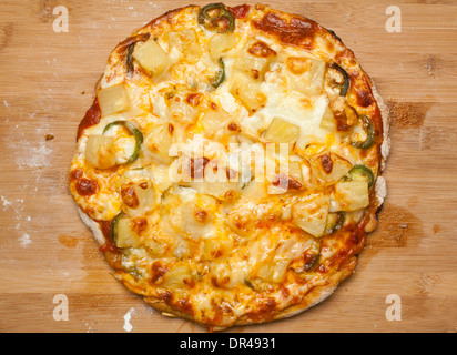Whole cheese pizza Stock Photo