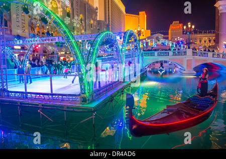 Ice rink near the Venetian Resort Hotel in Las Vegas Stock Photo