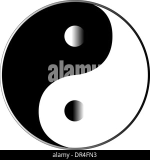 Yin and Yang in black and white Stock Photo