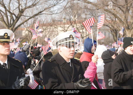 Jan 20, 2009 - Washington, District of Columbia, USA - Inauguration Day - Obama - Biden supporters on The National Mall for the Swearing In Ceremony  in Washington D.C and to be apart of the Historical Day to see the First African American President. (Credit Image: © Chaz Niell/Southcreek EMI/ZUMA Press) Stock Photo