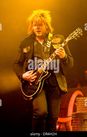 Mar 12, 2009 - Toronto, Ontario, Canada - JOE 'BLOWER' GARVEY guitar player of HINDER performs live with the band at the Sound Academy at the Canadian Music Week in Toronto. (Credit Image: © Steve Dormer/Southcreek EMI/ZUMA Press) Stock Photo