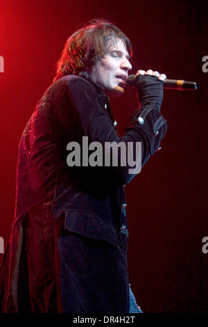 Mar 12, 2009 - Toronto, Ontario, Canada - AUSTIN WINKLER, lead singer of HINDER performs live with the band at the Sound Academy at the Canadian Music Week in Toronto. (Credit Image: © Steve Dormer/Southcreek EMI/ZUMA Press) Stock Photo
