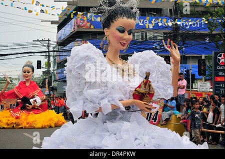 Giant Puppets in Sinulog Festival Cebu City Philippines 2014 Stock Photo