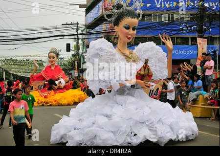 Giant Puppets in Sinulog Festival Cebu City Philippines 2014 Stock Photo