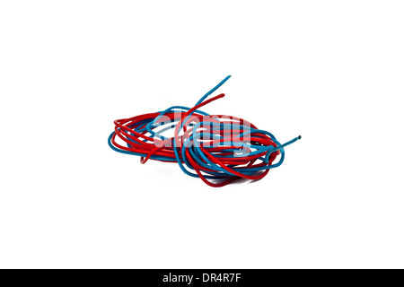 bundle of red and blue wire Stock Photo