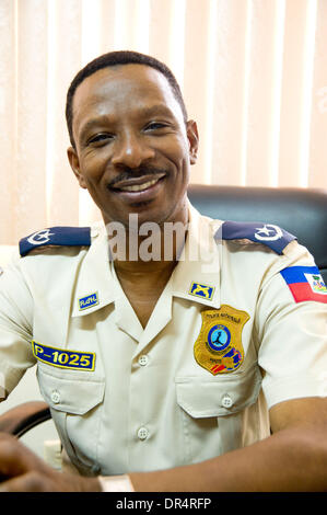 Apr 30, 2009 - Port au Prince, Haiti - Inspector General JEAN MIGUELITE MAXIME, Director of the Haitian National Police Academy in Port au Prince (Credit Image: © David Snyder/ZUMA Press) Stock Photo