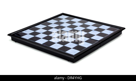 Empty chessboard on a white background Stock Photo