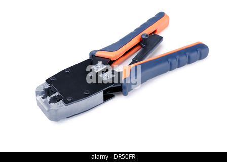 Crimp tool on a white background Stock Photo