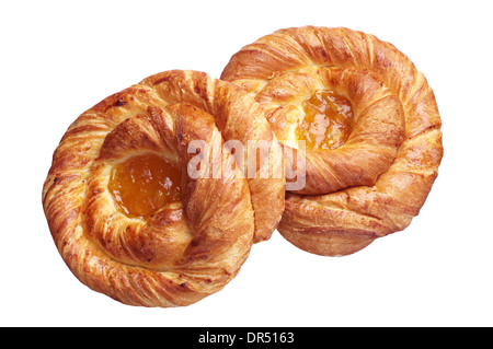 Two buns jam isolated on white background Stock Photo