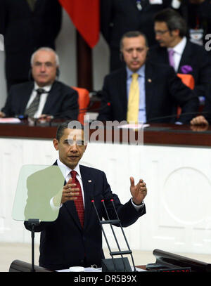 Apr 06, 2009 - Ankara, Turkey - President BARACK OBAMA addresses the general assembly at the Turkish Parliament building in Ankara. (Credit Image: © Ferhat Uludaglar/ZUMA Press) Stock Photo