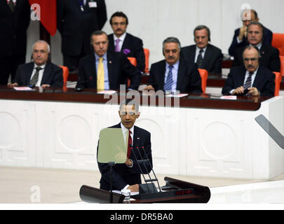 Apr 06, 2009 - Ankara, Turkey - President BARACK OBAMA addresses the general assembly at the Turkish Parliament building in Ankara. (Credit Image: © Ferhat Uludaglar/ZUMA Press) Stock Photo