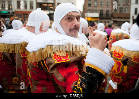 Feb 24, 2009 - Binche, Hainaut, Belgium - Gilles de Binche wear their ...